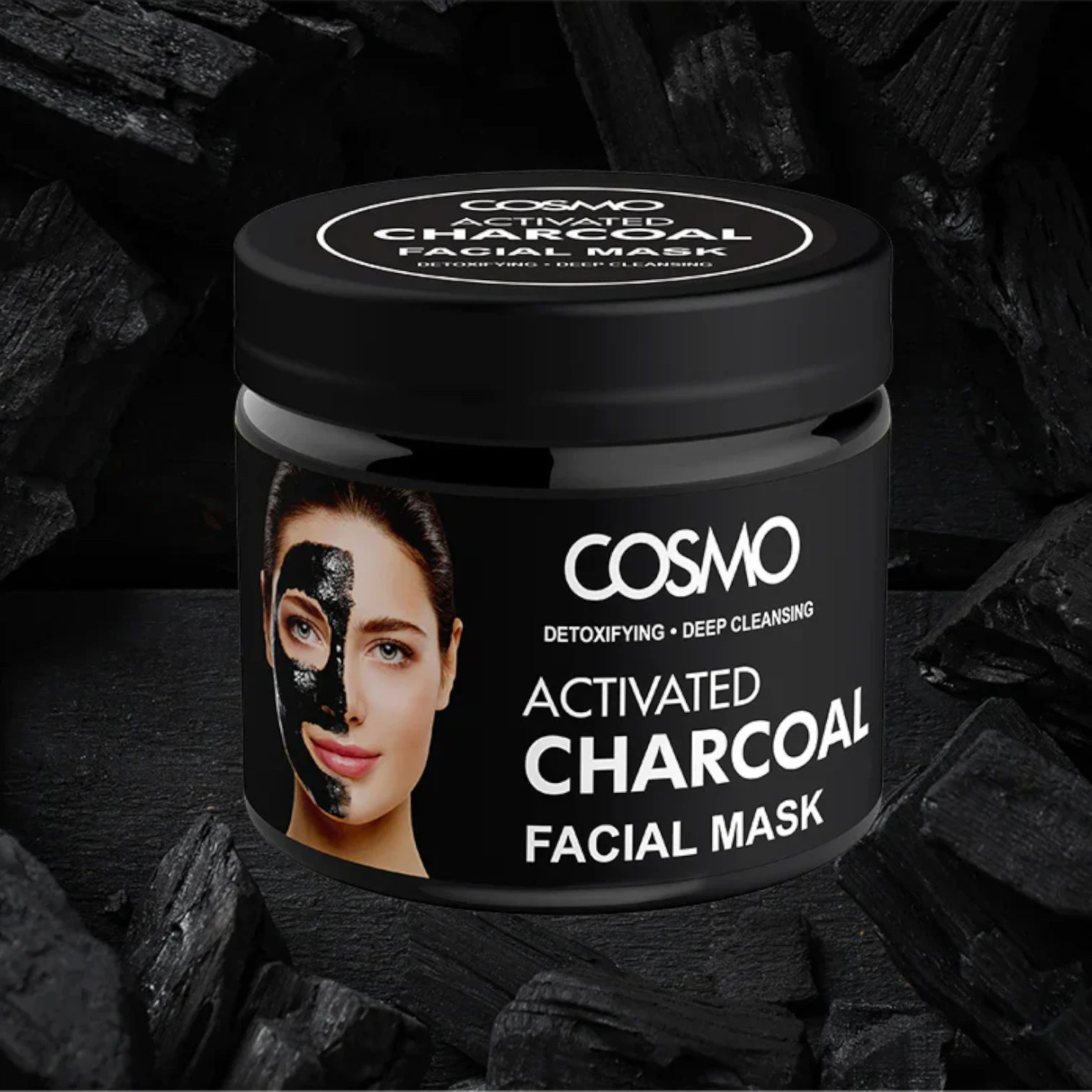 Cosmo Activated Charcoal Face Mask 200g – Deep Pore Cleansing, Oil Control & Blackhead Removal for Clear, Radiant Skin - Damoo