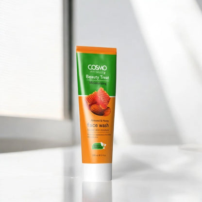 COSMO DESIGNS Almond & Honey Face Wash – 150ml | Deep Moisturizing Cleanser for Glowing Skin | Reduces Wrinkles & Brightens Complexion | For All Skin Types - Damoo