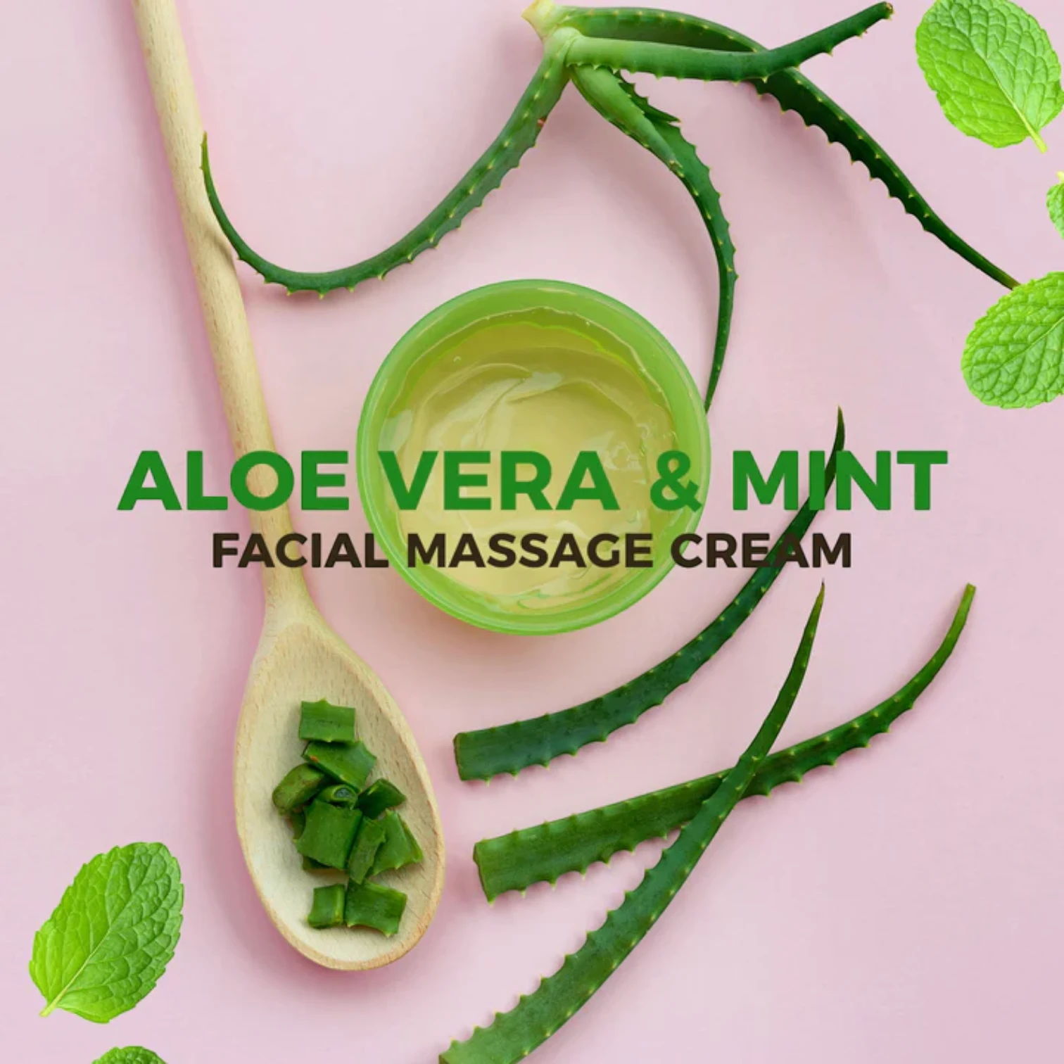 Cosmo Designs Aloe Vera & Mint Facial Massage Cream 600ml – Hydrating, Soothing & Cooling Skincare for All Skin Types - With Vitamin E - Damoo