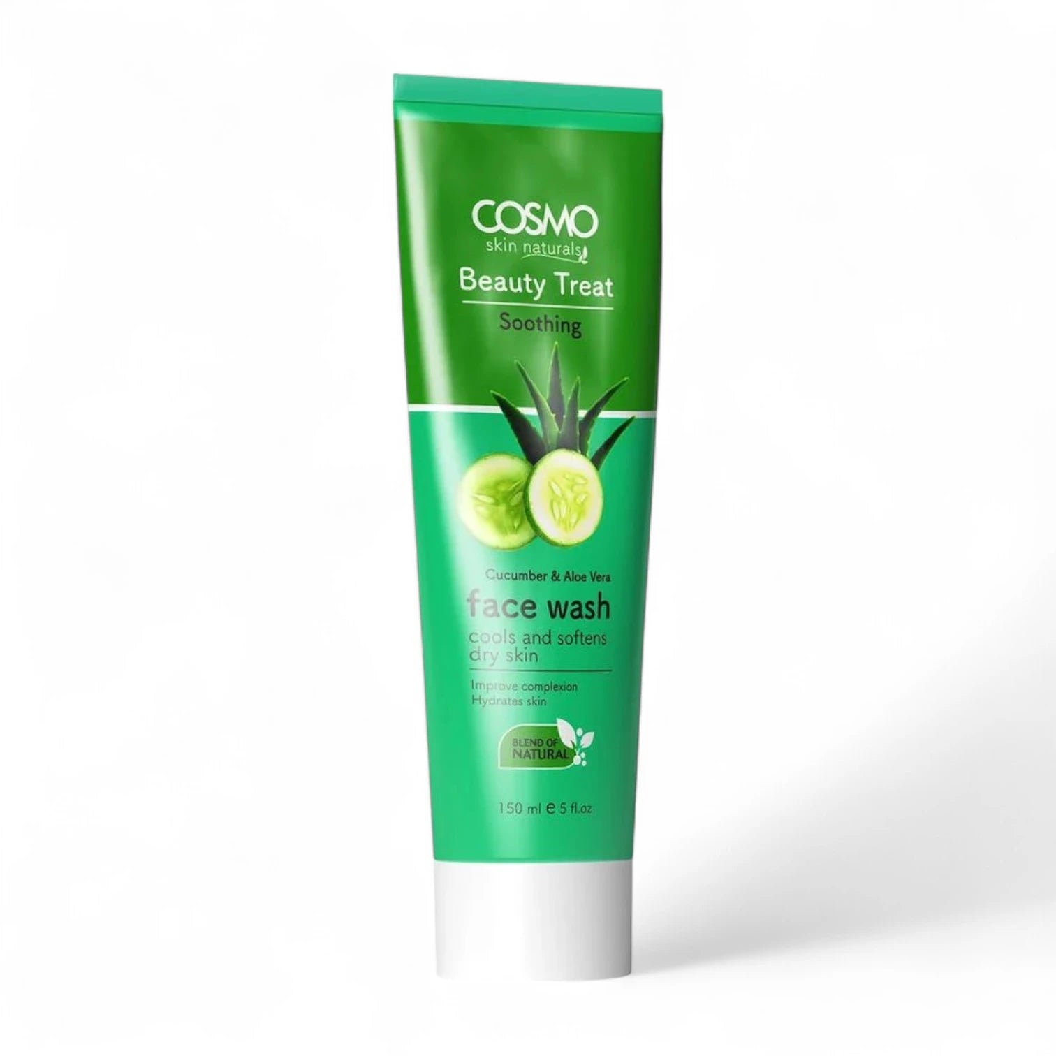 COSMO DESIGNS Cucumber & Aloe Vera Face Wash – 150ml | Soothing Daily Cleanser for Dry Skin | Hydrates, Softens & Brightens Complexion | Gentle for All Skin Types - Damoo
