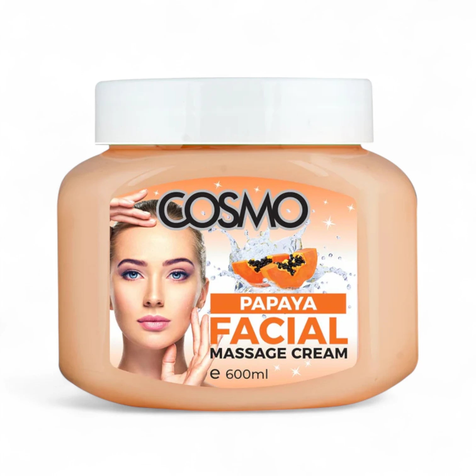Cosmo Designs Papaya Facial Massage Cream 600ml – Exfoliating & Hydrating Cream for Glowing, Even-Toned Skin | Deep Nourishment for Daily Use - Damoo