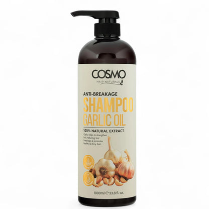 COSMO Garlic Oil Shampoo 1000ml – Anti-Hair Fall Treatment with Biotin & Amla | Sulfate-Free, Paraben-Free, Natural Formula | Daily Hair Strengthening for Men & Women - Damoo