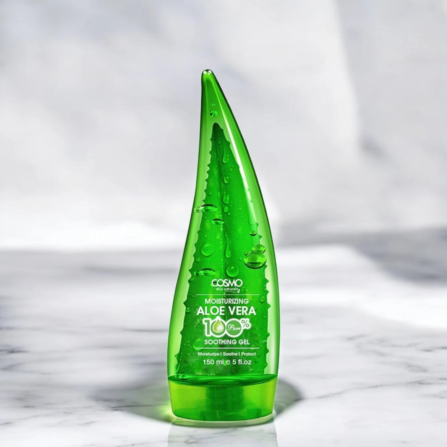 Cosmo Moisturizing Aloe Vera Gel (150ml / 5 fl.oz) – 100% Pure Soothing Gel | Hydrating & Calming Formula for Face, Body & Hair | For All Skin Types - Damoo