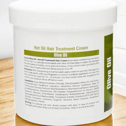 Cosmo Natural Hair Care Hot Oil Treatment with Olive Oil – 1000ml Deep Conditioning Hair Mask – Strengthening Formula with Natural Extracts – Preservative-Free - Damoo