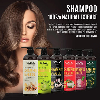 COSMO Onion Oil Shampoo 1000ml – Nourish & Strengthen with Amla | Sulfate-Free, Paraben-Free, 100% Natural Extracts | Daily Use for Men & Women - Damoo