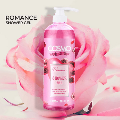 Cosmo Temptation Romance Shower Gel – Luxurious Rose-Scented Body Wash for All Skin Types, 1000ml - Damoo