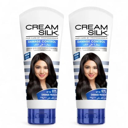 Cream Silk Hair Reborn Damage Control Conditioner 2 x 180ml | With Fiber Repair Complex | Advanced Reborn Technology for Damaged Hair - Damoo
