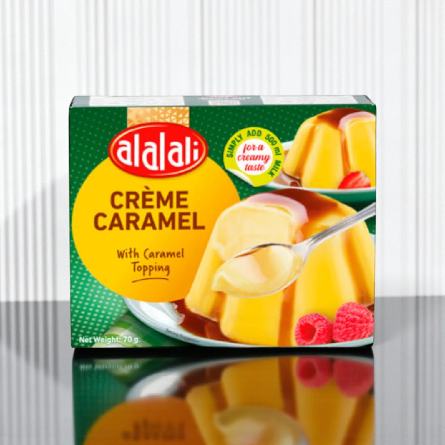 Al Alali Crème Caramel Mix 70g x 12 | Vanilla Custard Dessert with Caramel Topping | Easy to Make | Creamy & Rich Flavour - Damoo