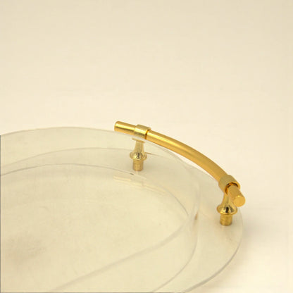 Crystal House Clear Cake Display Box with Textured Dome & Gold Handle – Elegant Dessert Container for Cakes, Pastries & Treats - Damoo
