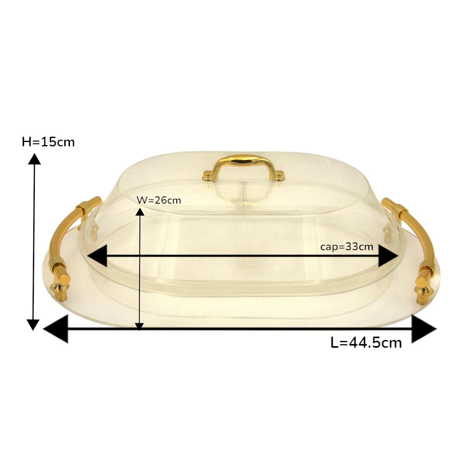 Crystal House Clear Cake Display Box with Textured Dome & Gold Handle – Elegant Dessert Container for Cakes, Pastries & Treats - Damoo
