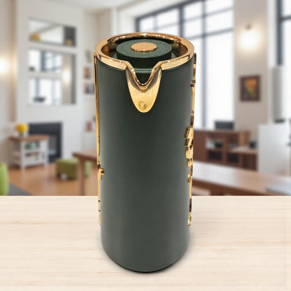 Otantik Home Arabic Calligraphy Thermos – Luxury Insulated Vacuum Jug for Arabic Coffee & Tea – Elegant 1L Flask with Metallic Handle - Damoo