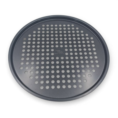 AK Bakers Select Perforated Non-Stick Pizza Tray – Crispy Base Pizza Baking Pan (1.5H x 32.5L × 32.5W CM) - Damoo