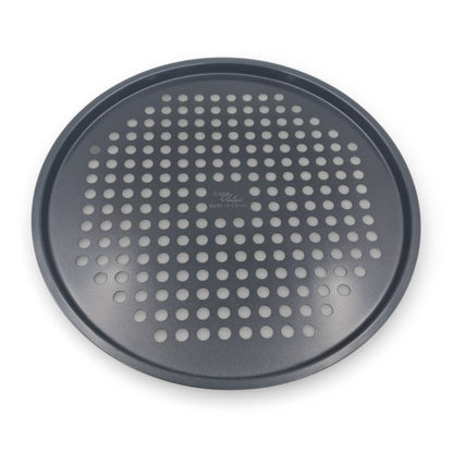 AK Bakers Select Perforated Non-Stick Pizza Tray – Crispy Base Pizza Baking Pan (1.5H x 32.5L × 32.5W CM) - Damoo