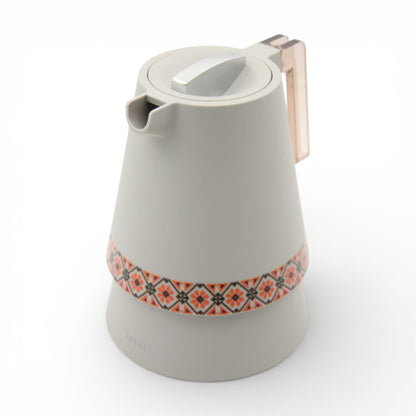Vacuum Insulated Thermal Coffee & Tea Flask with Arabic Pattern Design, Stainless Steel Inner Thermos Jug, Hot & Cold Beverage Server, Available in Different Colors (23H x 20L × 16W CM) - Damoo