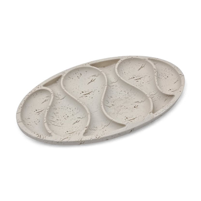Chamotte White Glossy Handmade Ceramic Snack & Jewelry Plate – Lead-Free, Dishwasher Safe, Eco-Friendly Portuguese Tableware - Damoo