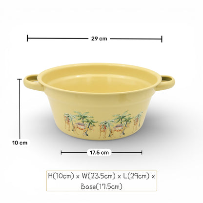 Camel Print Plastic Washing Basin (12H x 25L × 25W CM) – Multipurpose Household Bowl with or without Handles, Lightweight Laundry, Cleaning & Kitchen Basin - Damoo