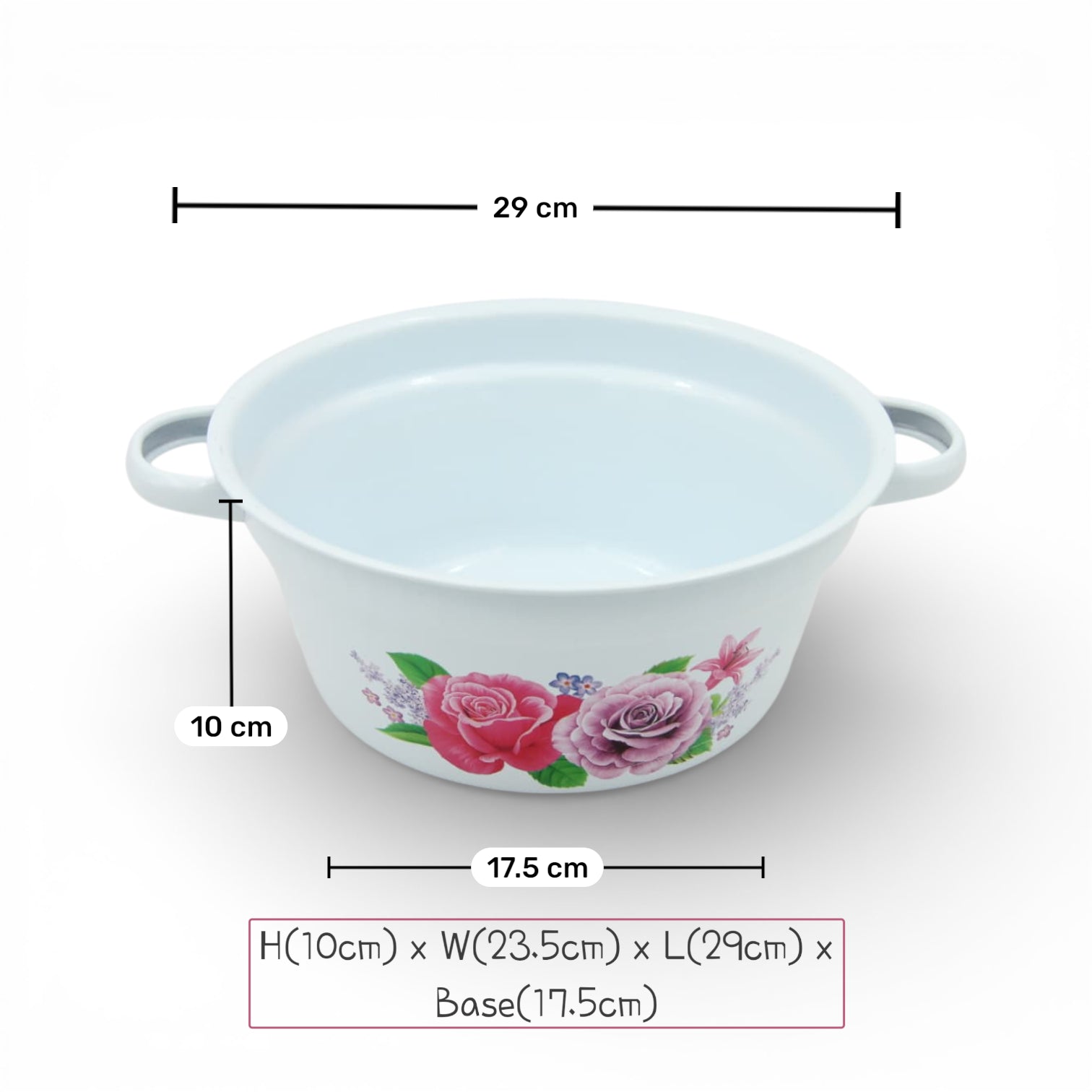 Floral Plastic Washing Basin (12H x 25L × 25W CM) – Lightweight Multipurpose Household Bowl for Laundry, Cleaning, Kitchen Prep & Storage
