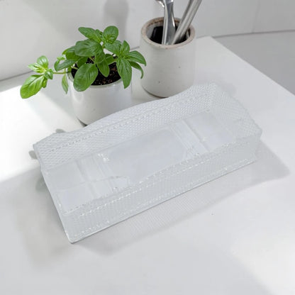 Luxury Crystal Acrylic Cutlery Holder Box with Cover, Transparent Spoon & Fork Storage Organizer, Kitchen Countertop Utensils Holder - Damoo