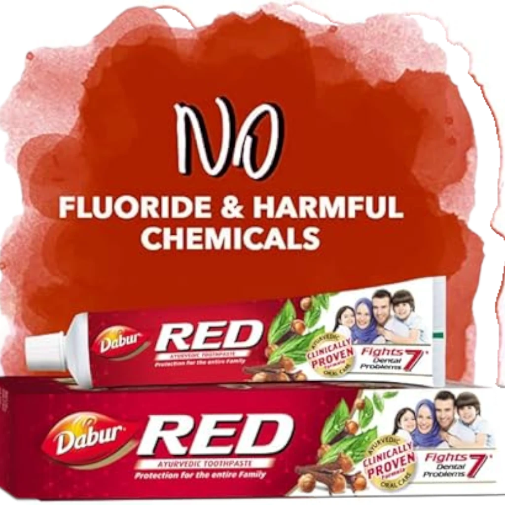Dabur Red Ayurvedic Toothpaste for Teeth & Gums – 100 ML | Fluoride-Free Herbal Formula with Clove, Ginger, Peppermint & Tomar Seeds for Strong Teeth, Fresh Breath & Gum Health - Damoo