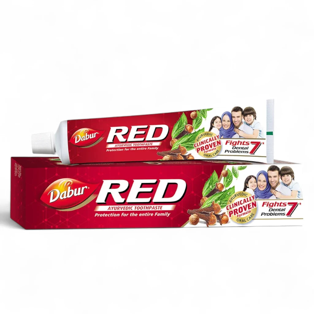 Dabur Red Ayurvedic Toothpaste for Teeth & Gums – 100 ML | Fluoride-Free Herbal Formula with Clove, Ginger, Peppermint & Tomar Seeds for Strong Teeth, Fresh Breath & Gum Health - Damoo
