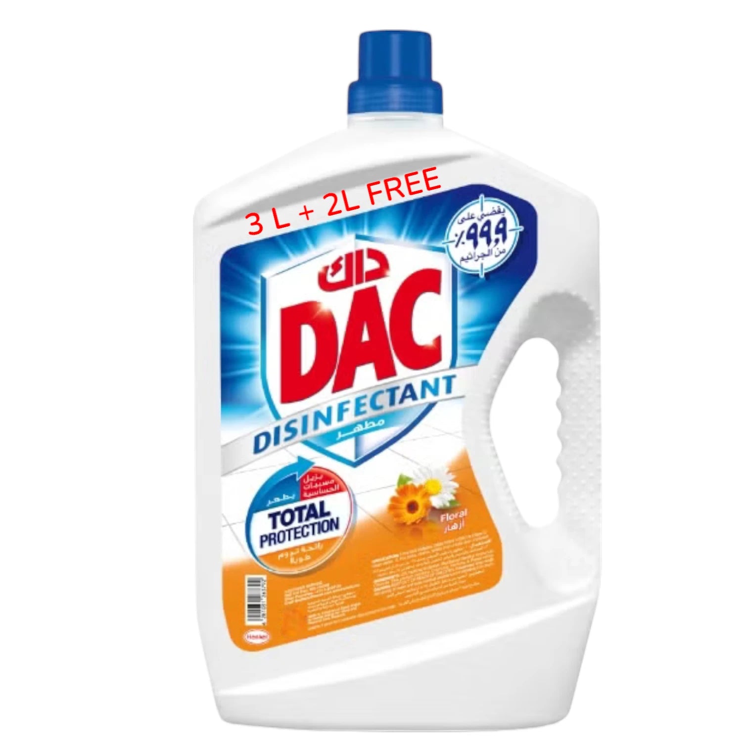 DAC Floral Disinfectant 5L – Special Offer (3L + 2L) | Multi-Surface Antibacterial Cleaner with Long-Lasting Floral Scent | Kills 99.9% of Germs & Bacteria - Damoo