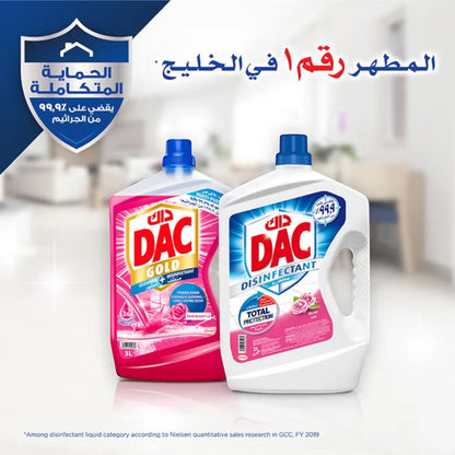 DAC Rose Disinfectant 5L (3L + 2L Special Offer) – Total Protection Formula | Kills 99.9% of Germs & Bacteria | German Technology - Damoo
