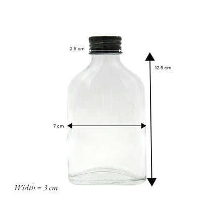 Damoo 100ml Clear Glass Bottle with Black Screw Cap – Reusable Travel Bottle for Oils, Fragrances, or Liquids - Damoo