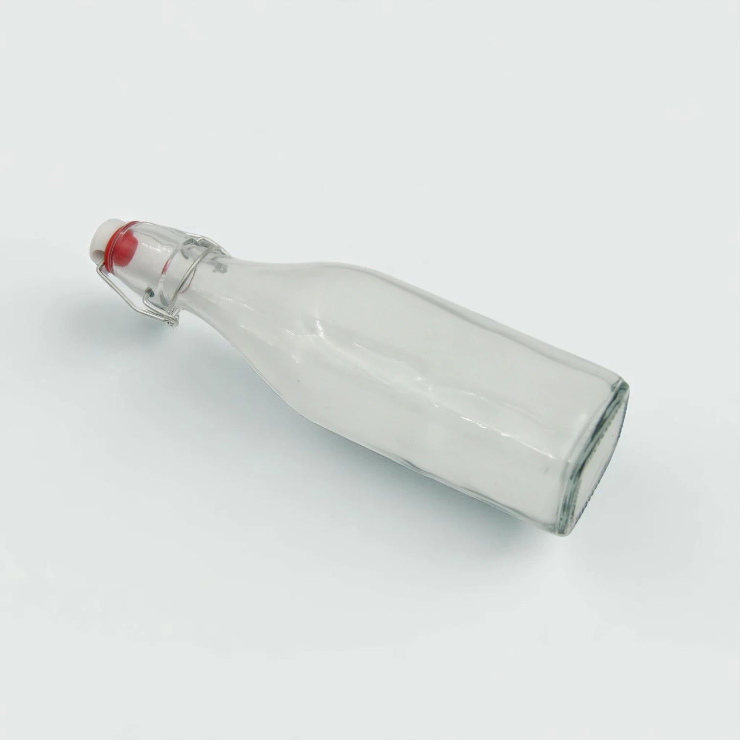 Damoo 1L Clear Glass Swing Top Bottle with Airtight Stopper – Reusable Beverage Storage Bottle for Water, Juice, Oil, Vinegar, Kombucha & More – Leakproof & Eco-Friendly - Damoo