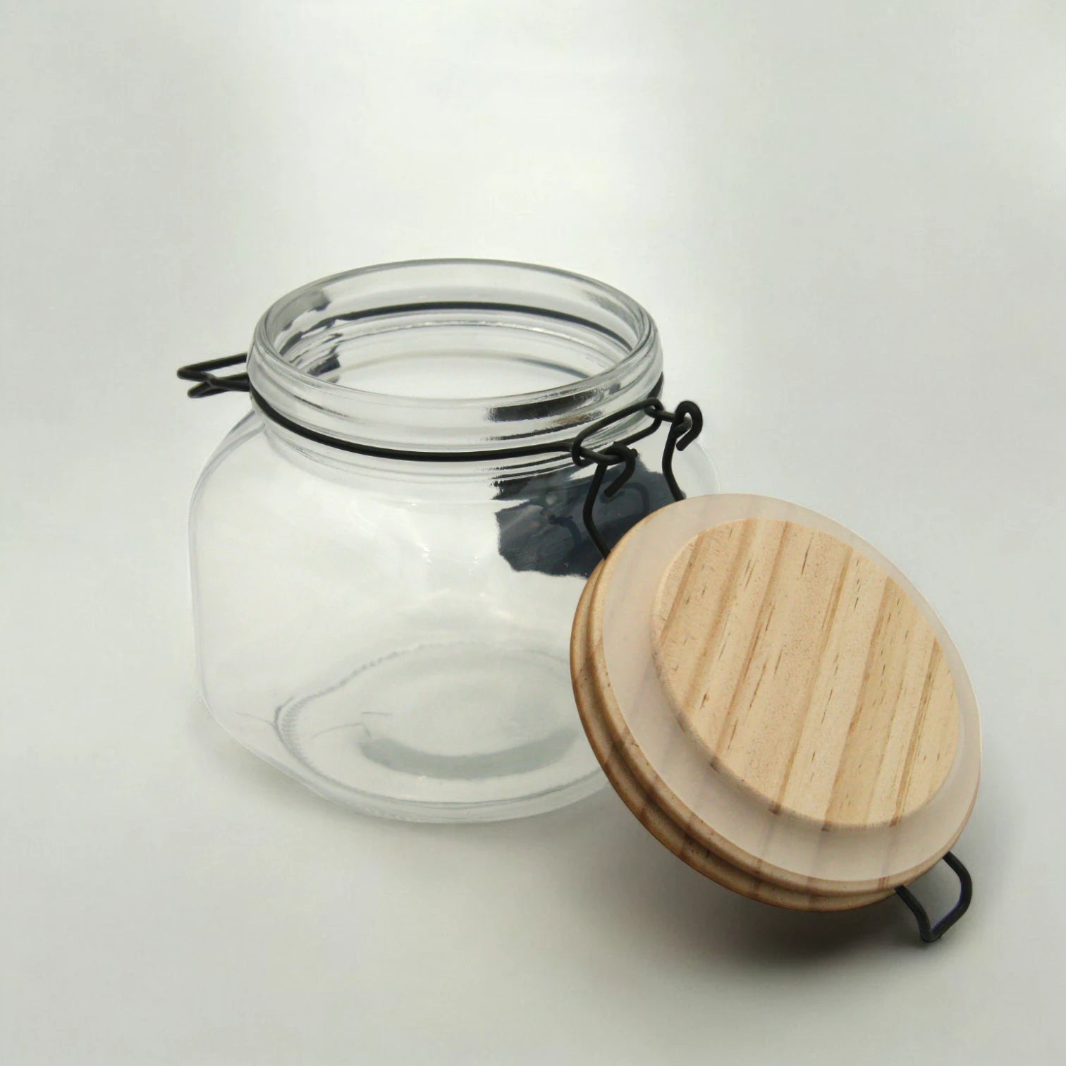 Damoo 750ml Glass Storage Jar with Airtight Wooden Lid & Chalkboard Label – Food-Grade Container for Pantry, Herbs, Spices, and Snacks - Damoo