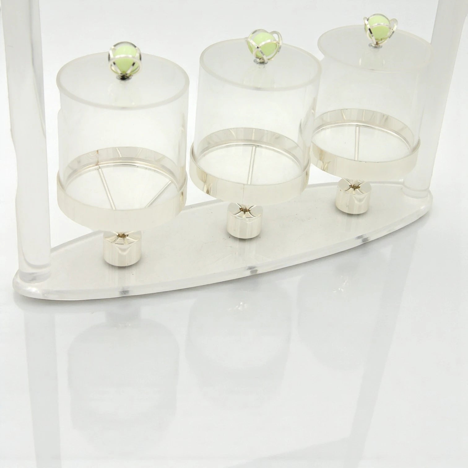 Damoo Acrylic Serving Jars with 3 Lidded – Elegant Candy, Dates, and Nut Display Organizer for Ramadan, Eid, and Home Entertaining - Damoo