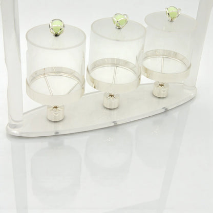 Damoo Acrylic Serving Jars with 3 Lidded – Elegant Candy, Dates, and Nut Display Organizer for Ramadan, Eid, and Home Entertaining - Damoo