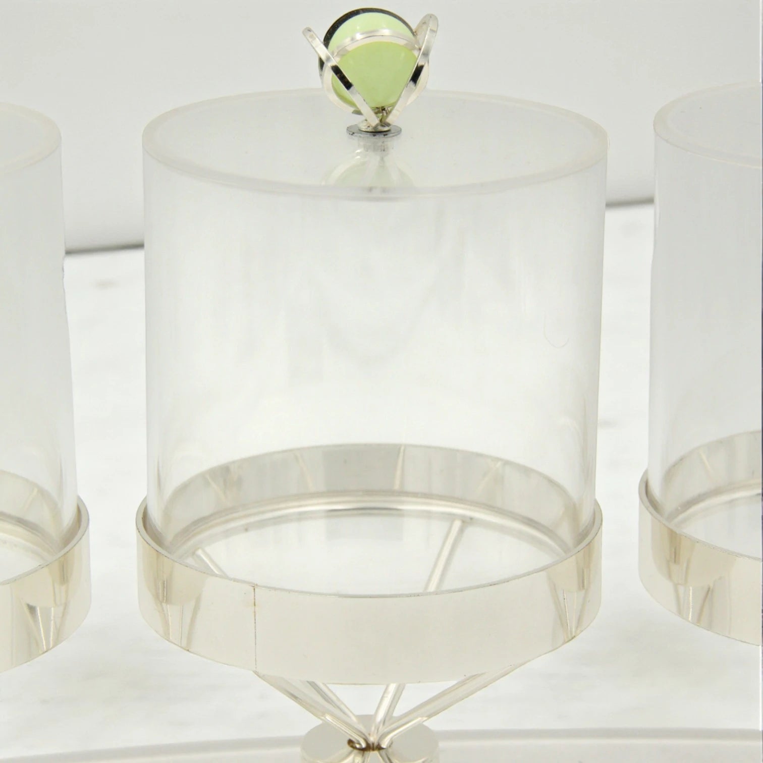 Damoo Acrylic Serving Jars with 3 Lidded – Elegant Candy, Dates, and Nut Display Organizer for Ramadan, Eid, and Home Entertaining - Damoo