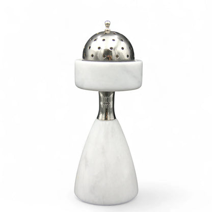 Damoo Arabic Design White Travertine Mabkhara – Handcrafted Marble Incense Burner for Bukhoor, Oud, and Bakhoor | Stone Mobkhar for Elegant Middle Eastern Decor - Damoo
