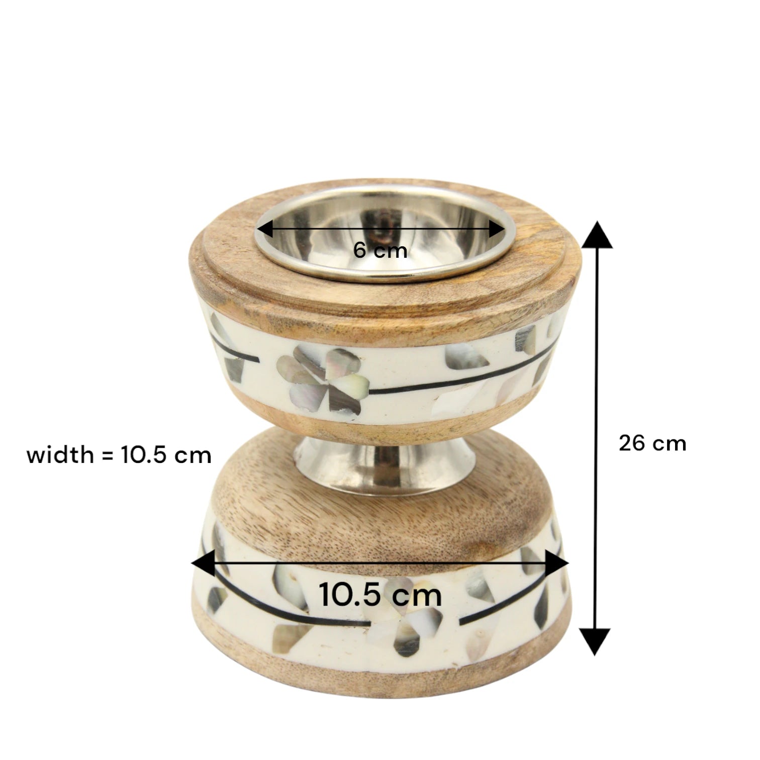 Damoo Arabic-Inspired Luxury Incense Burner Set with Floral Wood – Includes Decorative Metal Mabkhara & Clear Storage Box with Wooden Lid for Oud, Bukhoor - Damoo