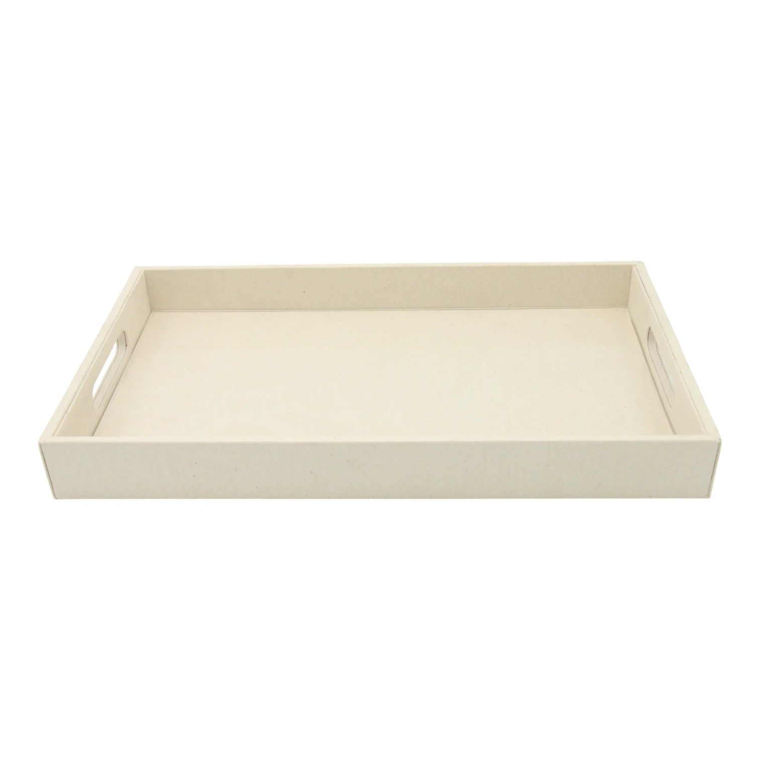 Damoo Black Faux Leather Serving Tray with Handles – Rectangular Organizer Tray for Kitchen, Office, Coffee Table, or Bathroom - Damoo