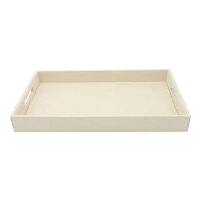 Damoo Black Faux Leather Serving Tray with Handles – Rectangular Organizer Tray for Kitchen, Office, Coffee Table, or Bathroom - Damoo