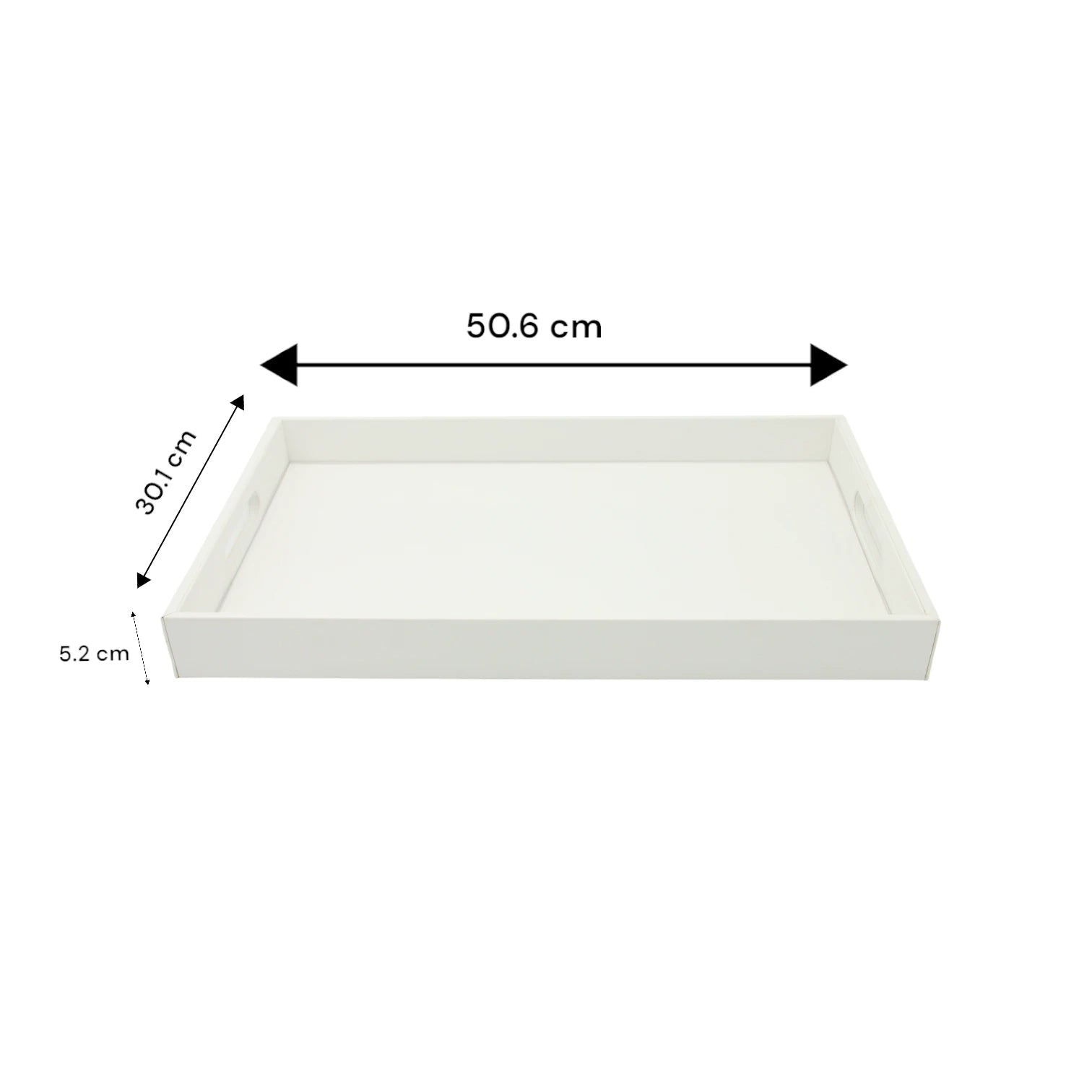 Damoo Black Faux Leather Serving Tray with Handles – Rectangular Organizer Tray for Kitchen, Office, Coffee Table, or Bathroom - Damoo
