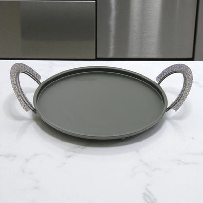 Damoo Black Metal Mesh Food Cover Tray with Handles – Decorative Dome Lid Snack Display for Fruits, Pastries, Desserts & Outdoor Serving Protection - Damoo