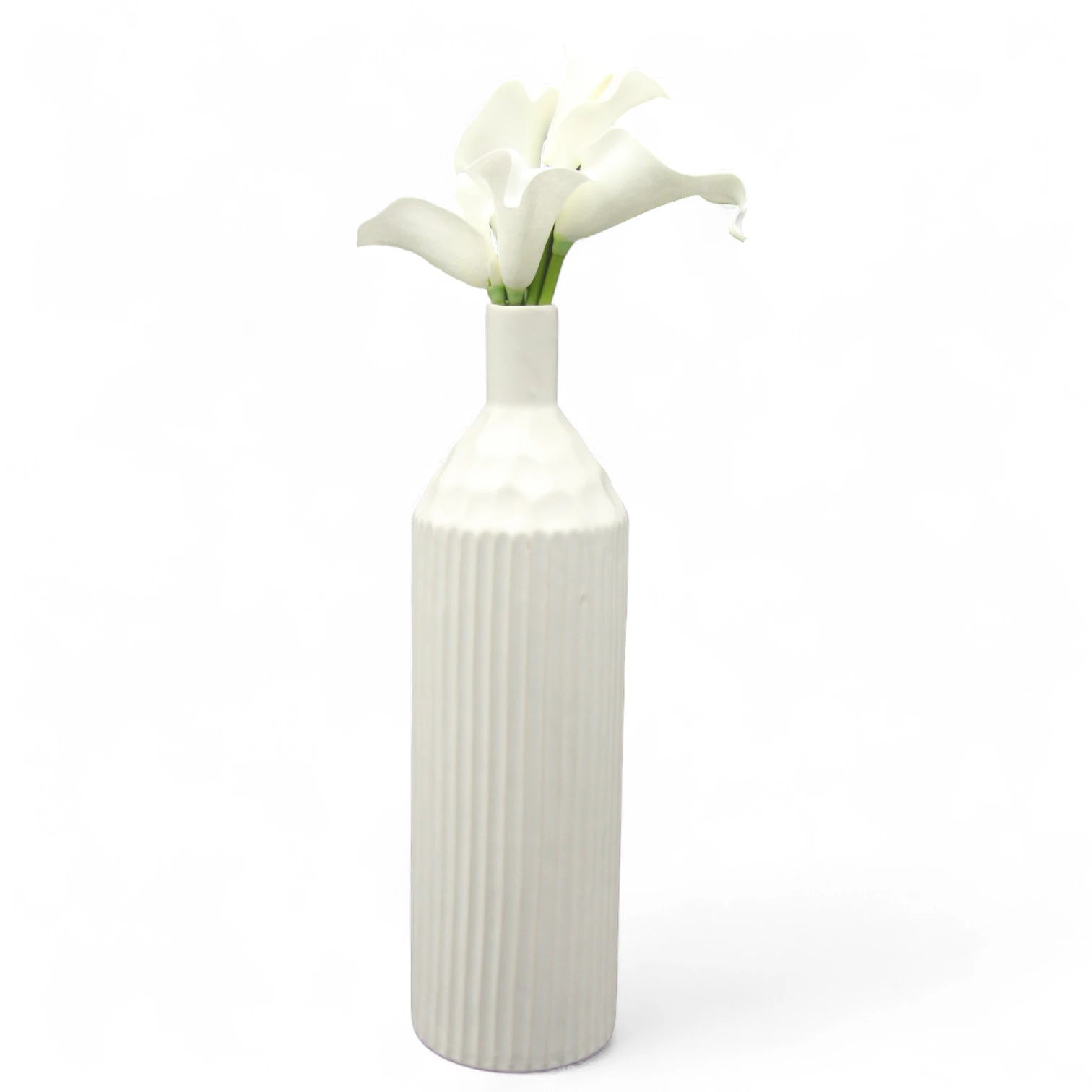 Damoo Ceramic Flower Vase – Modern Minimalist Vase for Fresh or Dried Flowers | Handmade Pottery Home Decor Accent - Damoo