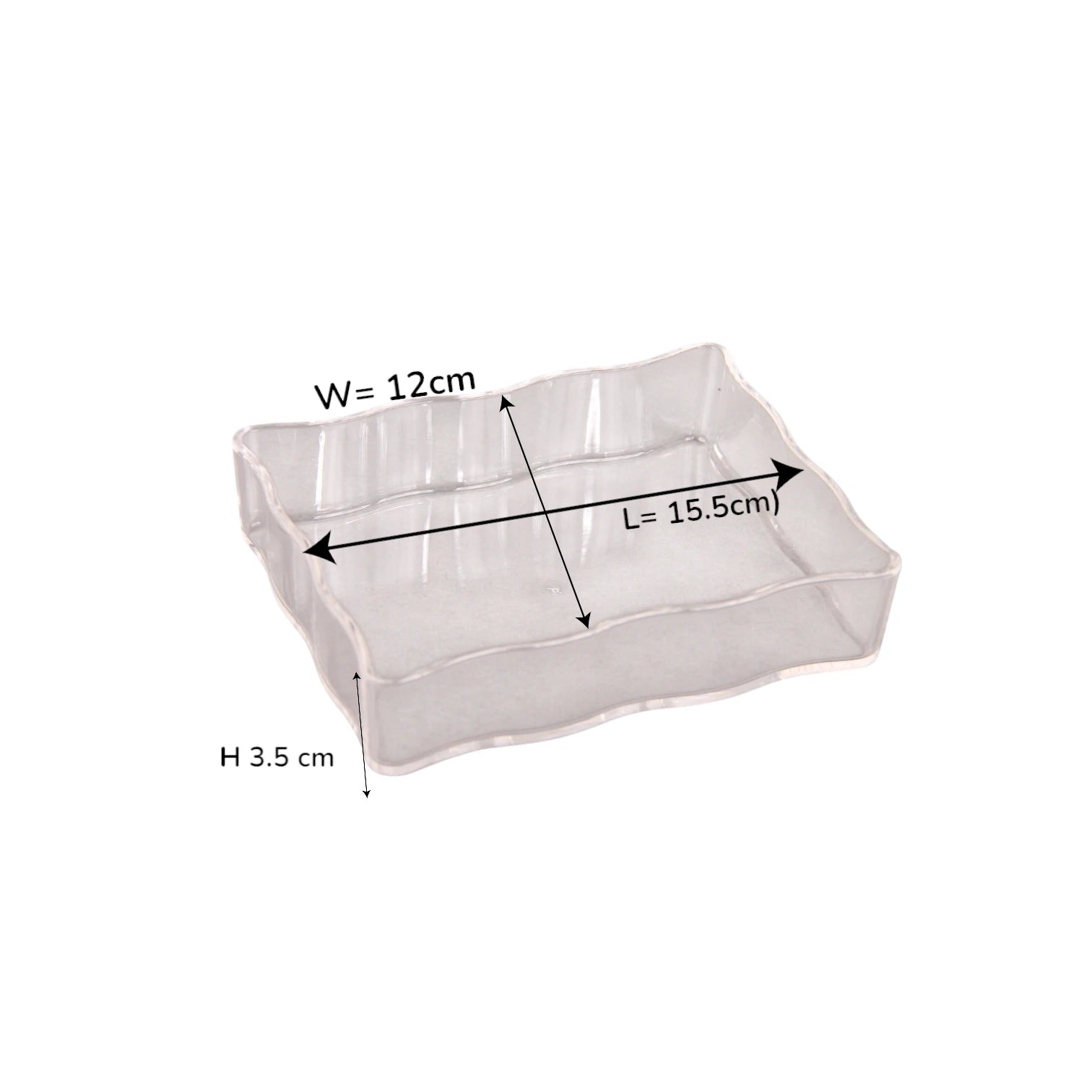 Damoo Clear Acrylic Compartment Tray with Lid – 4-Section Organizer Box for Sweets, Dates, Spices & Accessories – Durable, Elegant Display with Flip Lid Cover - Damoo
