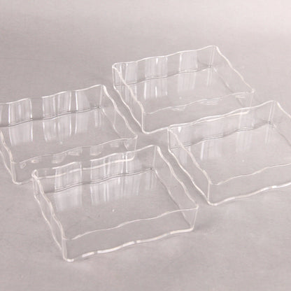 Damoo Clear Acrylic Compartment Tray with Lid – 4-Section Organizer Box for Sweets, Dates, Spices & Accessories – Durable, Elegant Display with Flip Lid Cover - Damoo