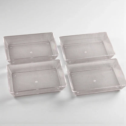 Damoo Clear Acrylic Compartment Tray with Lid – 4-Section Organizer Box for Sweets, Dates, Spices & Accessories – Durable, Elegant Display with Flip Lid Cover - Damoo
