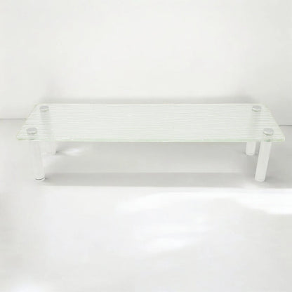 Damoo Glass Display Riser Stand Texture and Chrome Legs – Durable Modern Shelf for Retail, Dessert, and Home Organization by Damoo - Damoo