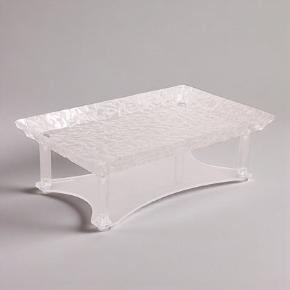 Damoo Clear Acrylic Snack Plate with Lid – Modern Covered Serving Box for Dates, Chocolates, Nuts, and Sweets – Elegant Tabletop Organizer for Ramadan, Eid, and Home Entertaining - Damoo