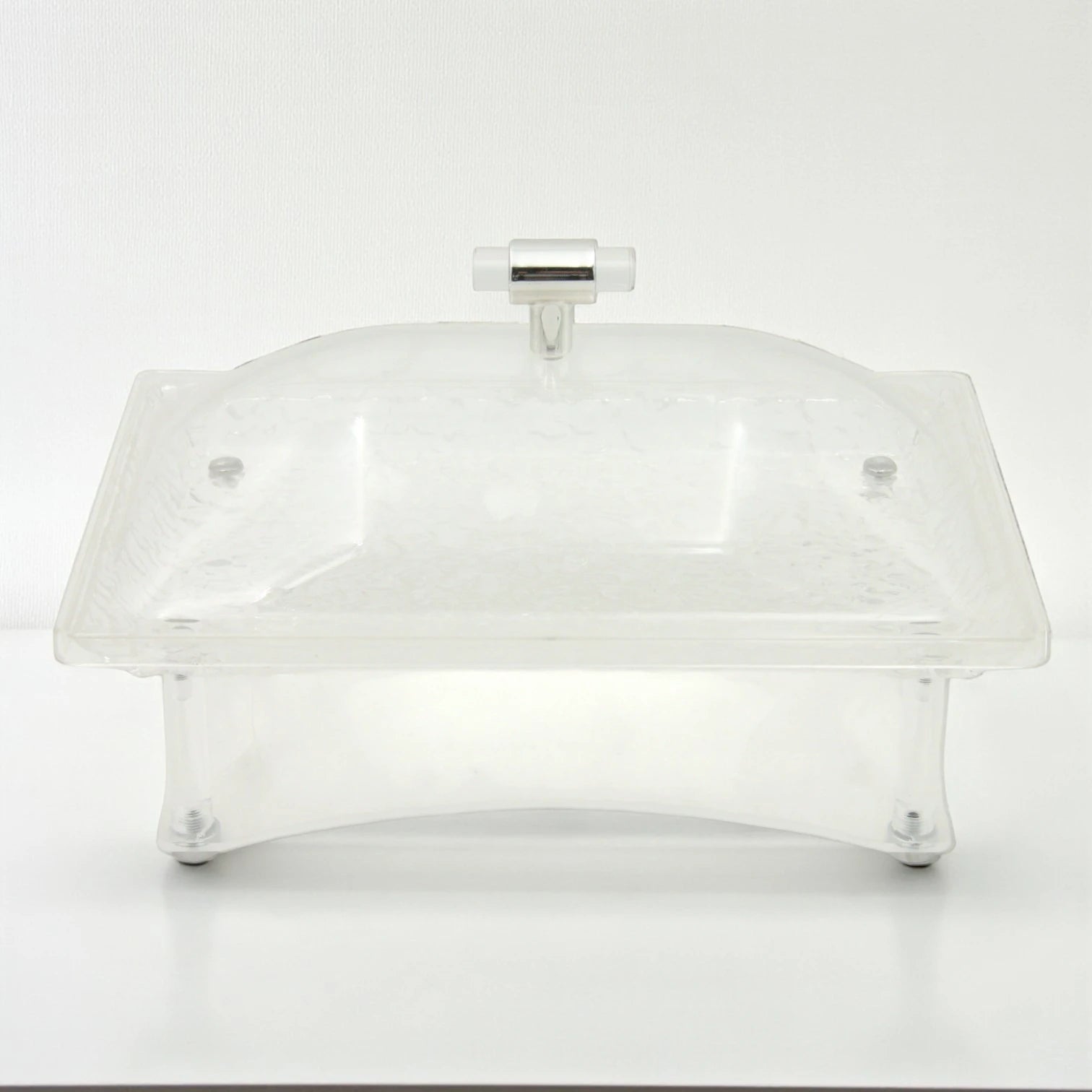 Damoo Clear Acrylic Snack Plate with Lid – Modern Covered Serving Box for Dates, Chocolates, Nuts, and Sweets – Elegant Tabletop Organizer for Ramadan, Eid, and Home Entertaining - Damoo
