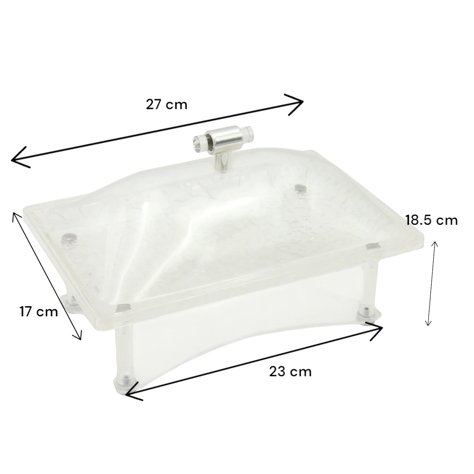 Damoo Clear Acrylic Snack Plate with Lid – Modern Covered Serving Box for Dates, Chocolates, Nuts, and Sweets – Elegant Tabletop Organizer for Ramadan, Eid, and Home Entertaining - Damoo