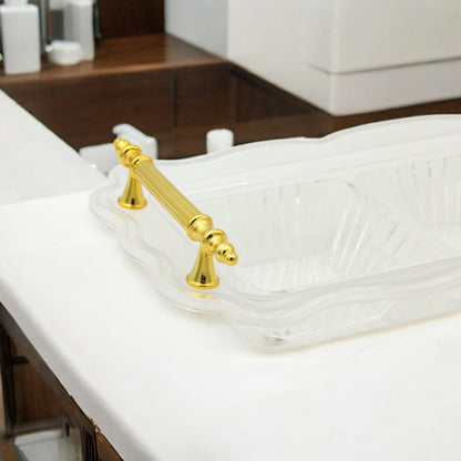 Damoo Clear Acrylic Snack Tray with Lid and 3 Sections – Elegant Serving Dish with Gold Handles for Sweets, Nuts, and Dates - Damoo