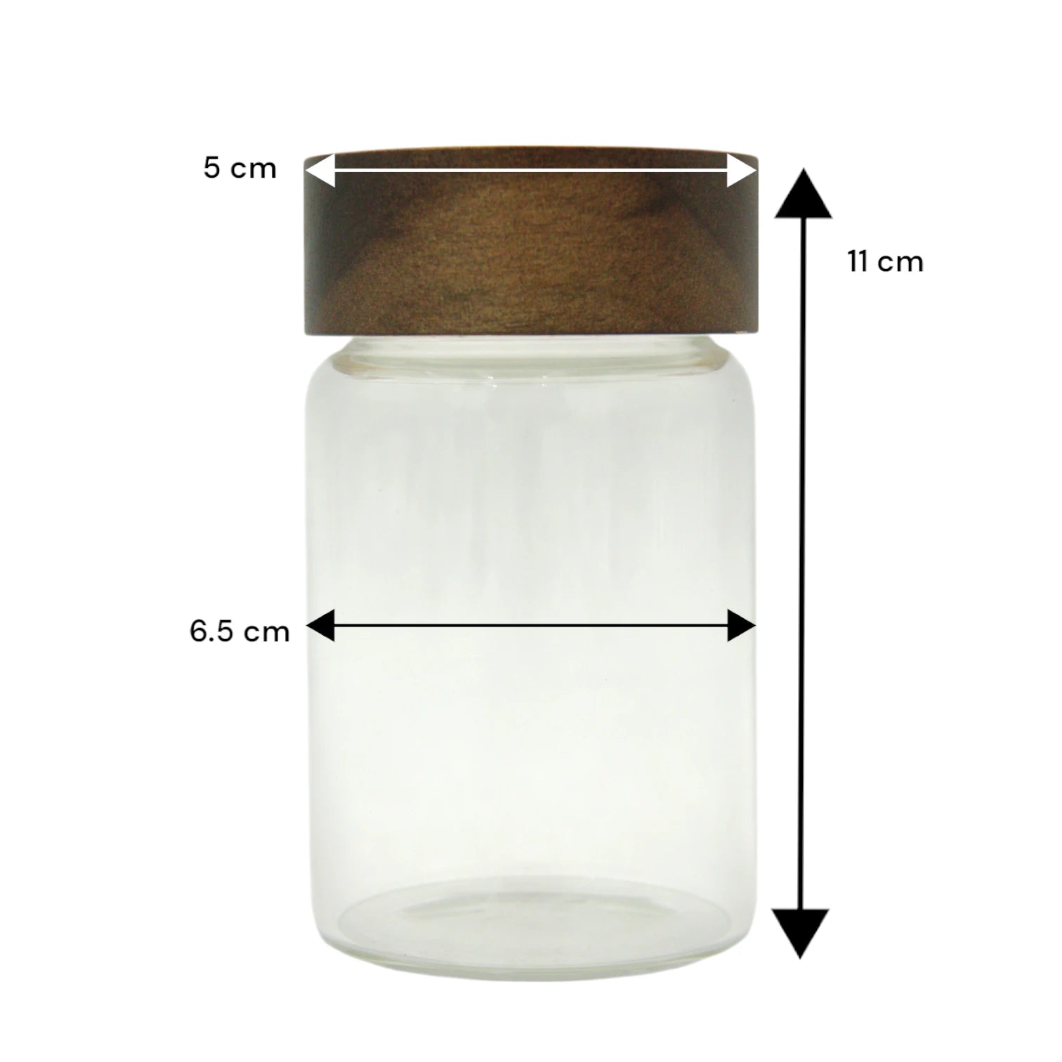 Damoo Clear Glass Canister Jar with Wooden Lid – Airtight Kitchen Storage Container for Coffee, Sugar, Spices, and Pantry Essentials - Damoo