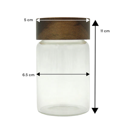 Damoo Clear Glass Canister Jar with Wooden Lid – Airtight Kitchen Storage Container for Coffee, Sugar, Spices, and Pantry Essentials - Damoo