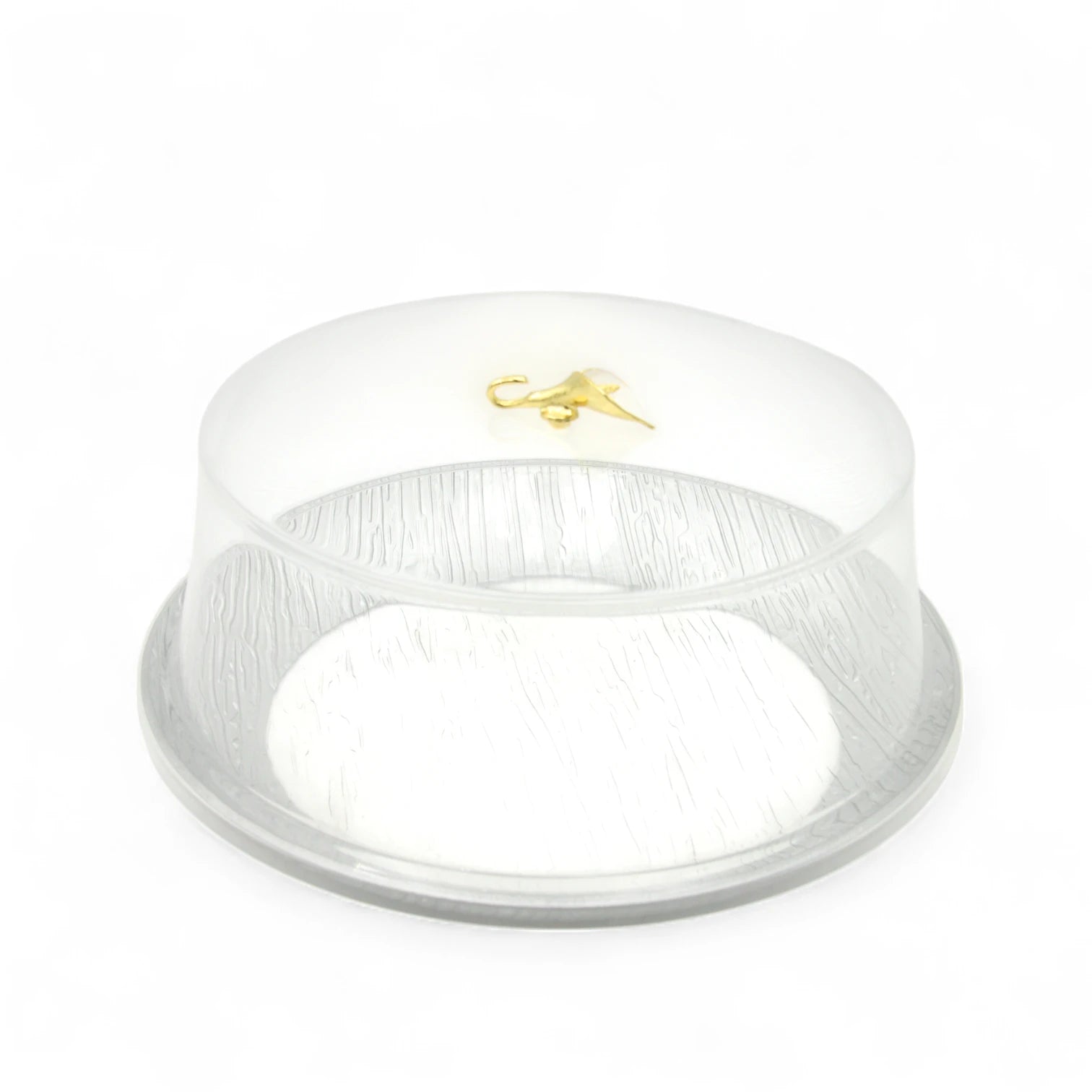 Damoo Clear Round Cake Box with Gold Handle – Elegant Dessert Display Container with Textured Dome Cover for Cakes, Pastries & Treats - Damoo